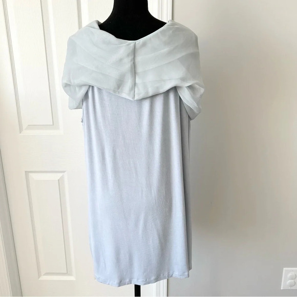Michel Studio Light Blue Off The Shoulder Stretchy Top - Picture 3 of 14